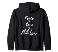Peace Love Shih Tzus Raza de Perro Dueño de Mascota Cita Sudadera con Capucha