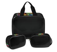 Peace Love Sign Mandala - Bolsa de maquillaje para mujeres y hombres, bolsa de cosméticos translúcida, bolsa de baño, bolsa de ducha, 3 piezas, organizador de cosméticos de viaje, color, XL, Neceser