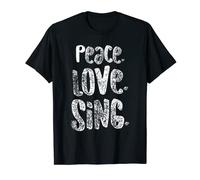 Peace Love Sing, camisa de cantantes para música, bonito regalo, blanco Camiseta