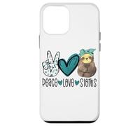 Peace Love Sloths, Divertido Regalo para Perezosos, Hippie Peace Carcasa para iPhone 12 Mini