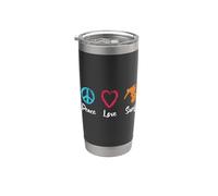 Peace Love Surf Surfing Vaso térmico de acero inoxidable de doble pared