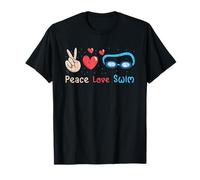 Peace Love Swim - Figura de nadador divertido Camiseta
