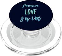 Peace Love Swim Life Nadador Deporte acuático PopSockets PopGrip para MagSafe