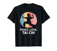 Peace Love Tai Chi, divertido diseño Zen y Mindfulness arcoíris Camiseta