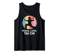 Peace Love Tai Chi, divertido diseño Zen y Mindfulness arcoíris Camiseta sin Mangas