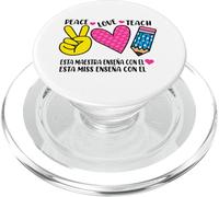 Peace Love Teach Teacher Appreciation Maestra Spanish PopSockets PopGrip para MagSafe
