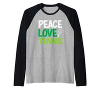 Peace Love Tenis Jugador de Tenis Vibes Camiseta Manga Raglan