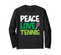 Peace Love Tenis Jugador de Tenis Vibes Manga Larga
