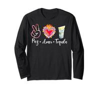Peace Love Tequila - Souvenir Tee Fiesta Vacation Party Manga Larga