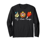 Peace Love Trompo Al Pastor Carnita Asada Funny Mexican Manga Larga