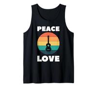 Peace Love Ukelele - Peace Loving Uke Player diseño Retro Camiseta sin Mangas