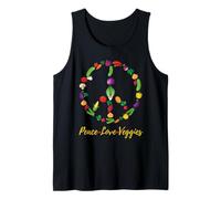 Peace Love Veggies - Vegano, Vegetariano, Animales, No a la Guerra Camiseta sin Mangas