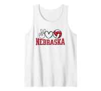 Peace Love Volleyball Bold Nebraska Camiseta sin Mangas