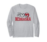Peace Love Volleyball Bold Nebraska Manga Larga