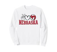 Peace Love Volleyball Bold Nebraska Sudadera