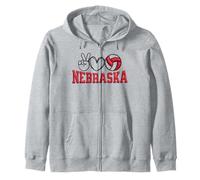 Peace Love Volleyball Bold Nebraska Sudadera con Capucha