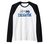 Peace Love Volleyball - Creighton Women Teen Girls Tween Camiseta Manga Raglan