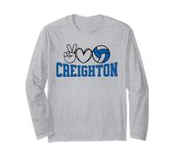 Peace Love Volleyball - Creighton Women Teen Girls Tween Manga Larga