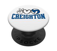 Peace Love Volleyball - Creighton Women Teen Girls Tween PopSockets PopGrip Adhesivo