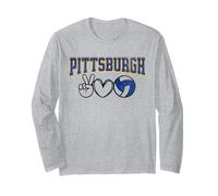 Peace Love Volleyball - Pittsburgh Women Teen Girls Tween Manga Larga