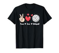 Peace Love Volleyball Sign Heart Player Fan Coach Team Camiseta