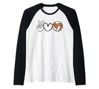 Peace Love Volleyball - Texas Women Teen Girls Tween Camiseta Manga Raglan