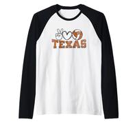 Peace Love Volleyball - Texas Women Teen Girls Tween Players Camiseta Manga Raglan