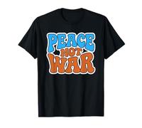 Peace Not War Retro Groovy 70s Hippie Estética Tipografía Camiseta