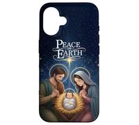Peace on Earth Elegant Nativity Christmas Art Carcasa para iPhone 16