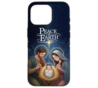 Peace on Earth Elegant Nativity Christmas Art Carcasa para iPhone 16 Pro