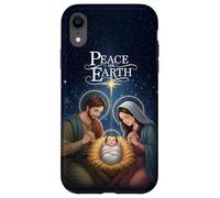 Peace on Earth Elegant Nativity Christmas Art Carcasa para iPhone XR
