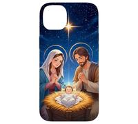 Peace on Earth Modern Anime Nativity Scene Art Carcasa para iPhone 14 Plus
