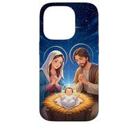 Peace on Earth Modern Anime Nativity Scene Art Carcasa para iPhone 14 Pro