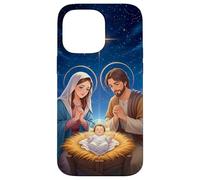 Peace on Earth Modern Anime Nativity Scene Art Carcasa para iPhone 14 Pro MAX