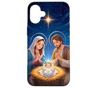 Peace on Earth Modern Anime Nativity Scene Art Carcasa para iPhone 16 Plus