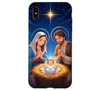 Peace on Earth Modern Anime Nativity Scene Art Carcasa para iPhone XS MAX