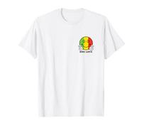 Peace One Love Rasta Reggae Cara feliz Rastafari Sonrisa Cara Camiseta
