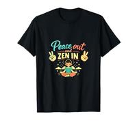 Peace out y Zen In Chill Vibes Arte de Salud Mental Camiseta