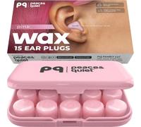 Peace&Quiet Tapones de silicona PQ para dormir, 15 tapones de cera para dormir y nadar, fundas suaves para dormir, tapones de cera con cancelación de ruido, 32 db, rosa