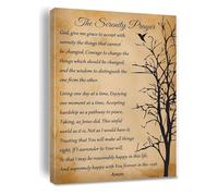 Peace & Serenity Wall Art, “God Grant Me Serenity” Prayer Canvas Print for Christian Bedroom, Office & Home Inspirational Decor(Unframed,16x24inch(40x60cm))
