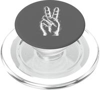 Peace Sign Hand Signal Hand Illustration Vintage PopSockets PopGrip para MagSafe