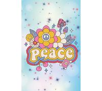 Peace Sign Notebook Floral, Retro Journal, Boho Design, Hippie Style Planner: 120 Pages, 60 sheets, Personalized Paperback, Unique Gift for Birthdays & Any Occasion, 5.5x8.5 in