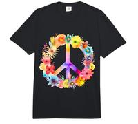 Peace Sign World Love Flowers Hippie Groovy Vibes Colorido Comfort Colors Adult Heavyweight T-Shirt