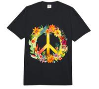 Peace Sign World Love Flowers Hippie Groovy Vibes Colorido Comfort Colors Adult Heavyweight T-Shirt