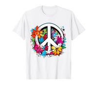 Peace signo Flower Power Paz Amor Flores Años 60 70 Camiseta
