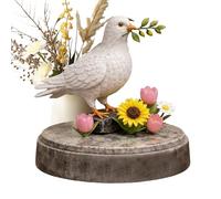 Peace Tabletop Bird Sculpture, Bird Statue Flower Design, Decorative Birds Art Sculpture, Home Birds Figurine Accent for Table Shelves Living Room Kitchen Desk Bedroom Bookshelf Entryway House