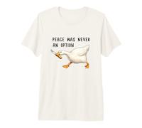 Peace Was Never an Option Funny Goose Duck Meme Knife Camiseta Premium