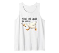 Peace Was Never an Option Funny Goose Duck Meme Knife Camiseta sin Mangas
