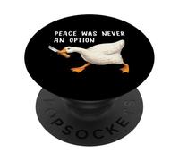 Peace Was Never an Option Funny Goose Duck Meme Knife PopSockets PopGrip Adhesivo