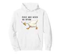 Peace Was Never an Option Funny Goose Duck Meme Knife Sudadera con Capucha